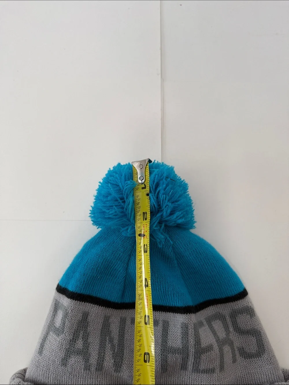 New Era Carolina Panthers NFL Gray and Teal Pom Beanie